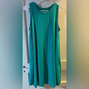 Time and Tru, large, midi, teal, t-shirt, sleeveless dress with pockets